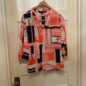 Donna Karen women medium multi color blouse.